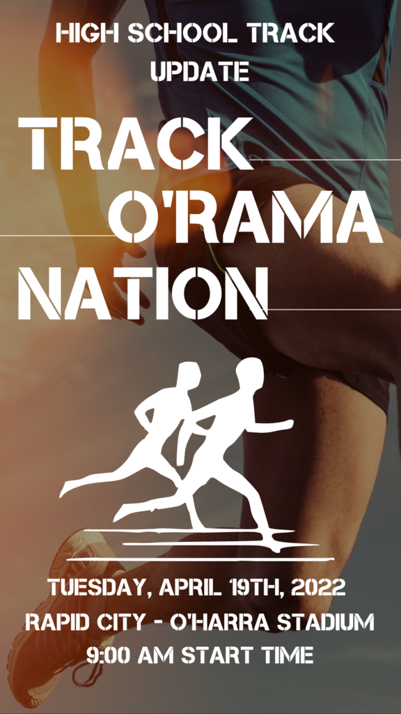 High School Track Update: The Belle Fourche Center of the Nation / Twilight Track Invite that was scheduled for Thursday, April 14th is being moved to Tuesday, April 19th. Our meet is being combined with the Track O'Rama Invite and will take place in Rapid City at O'Harra Stadium - 9:00 am start time. 