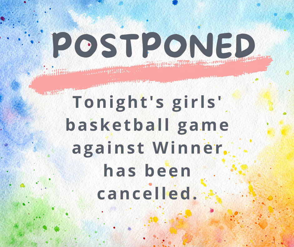 Thursday, 1/19 - Postponed - Tonight's GBB game against Winner has been cancelled.
