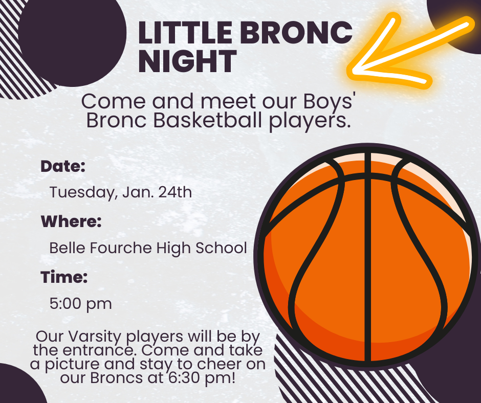 1/24 Little Bronc Night - Come and meet our BBB players @ BFHS Gym - 5:00 pm