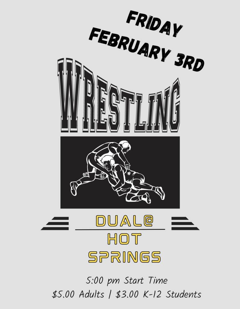 Fri, Feb. 3rd Wrestling Dual @ Hot Spring 5:00 pm - Go Broncs!