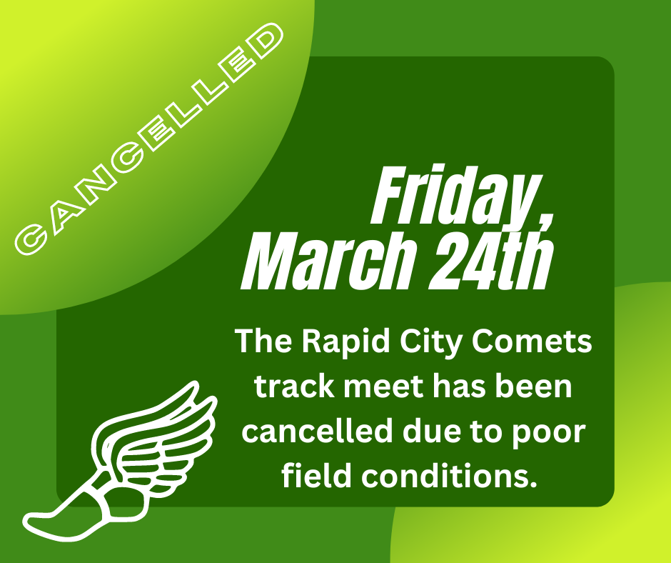 3/24/23 Cancelled - RC Comets track meet has cancelled due to poor field conditions.