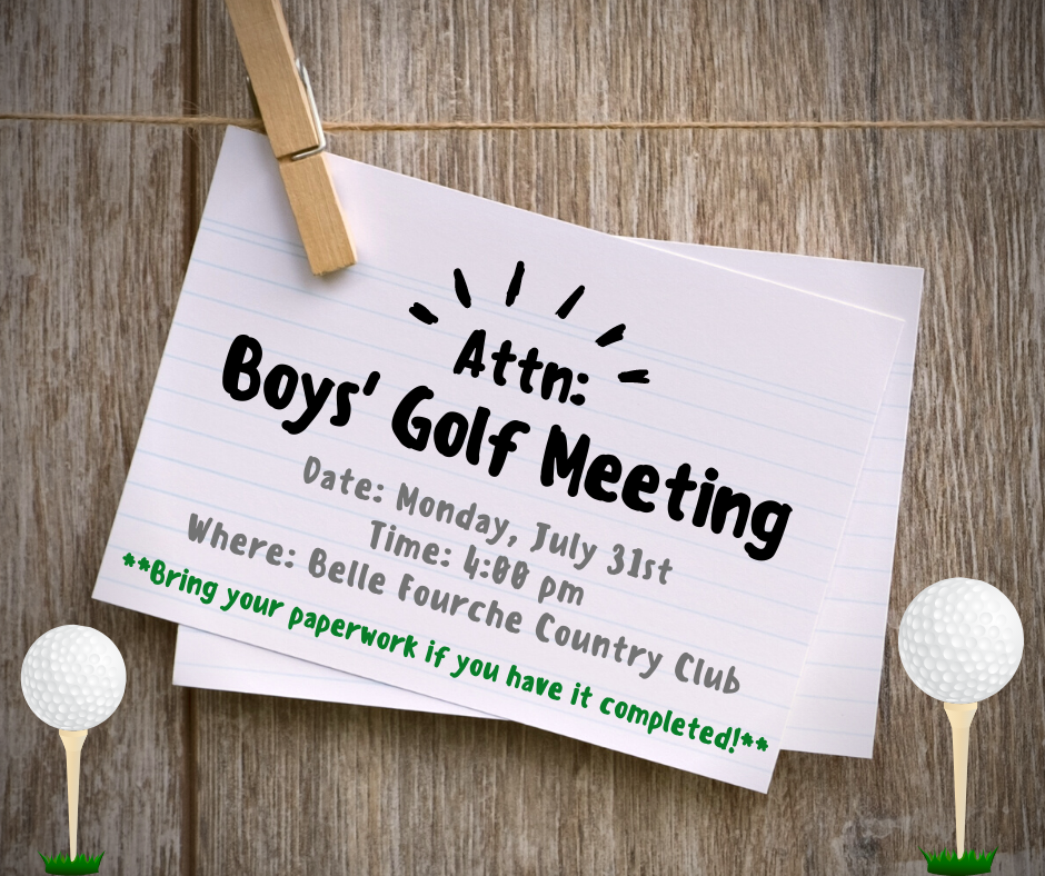 7-31-23 Boys' Golf Meeting 4:00 pm BF Country Club